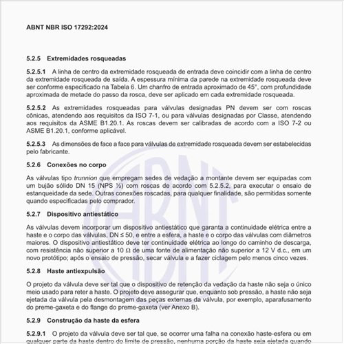 Como deve ser a construção da haste da esfera?