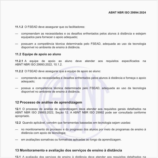 Como deve ser executado o processo de análise de aprendizagem?