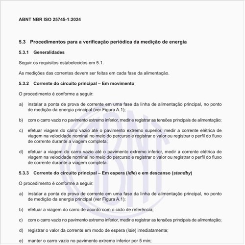 Como realizar a verificação periódica da medição de energia da corrente do circuito principal em espera (idle) e em descanso (standby)?
