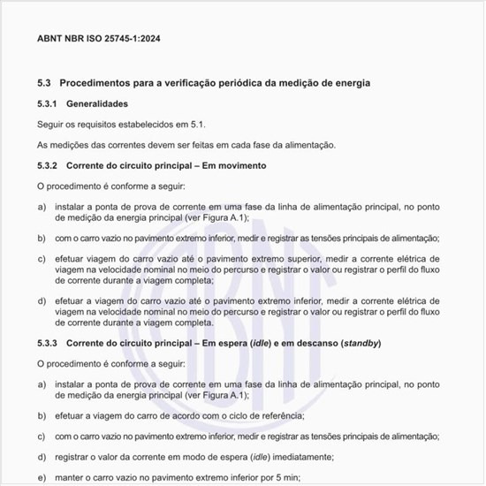 Como realizar a verificação periódica da medição de energia da corrente do circuito principal em espera (idle) e em descanso (standby)?