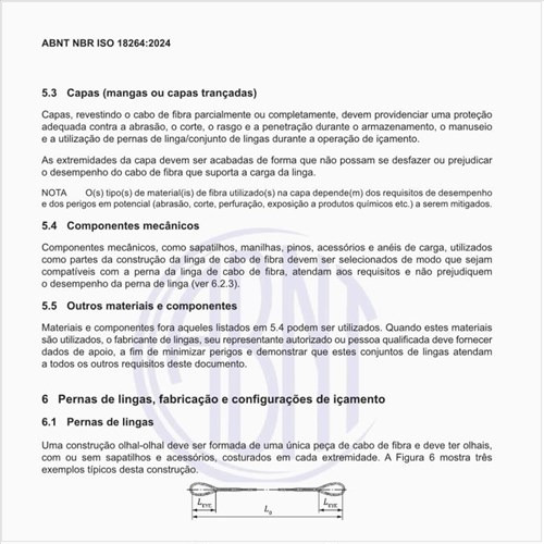 Como devem ser fabricadas as pernas de lingas?