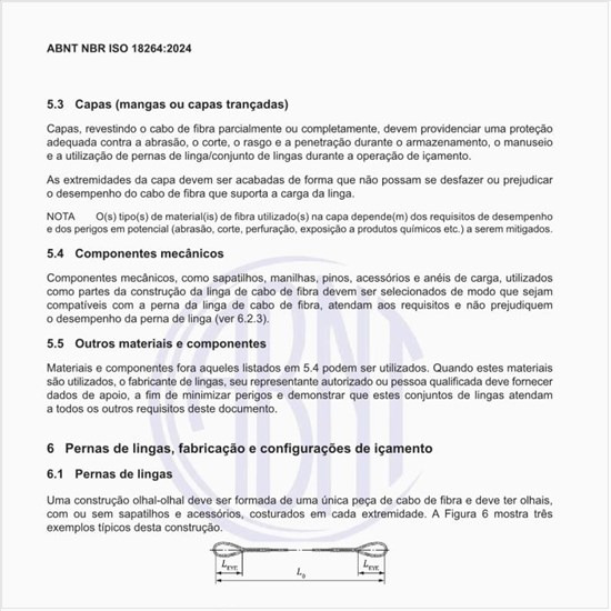 Como devem ser fabricadas as pernas de lingas?