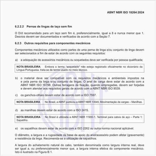 Quais são as configurações de içamento?