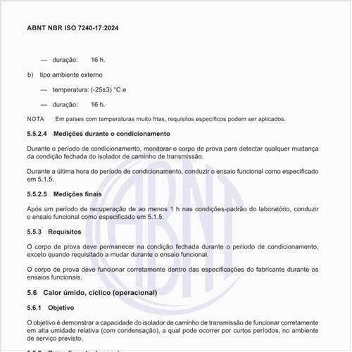 Como proceder no ensaio de calor úmido, cíclico (operacional)?
