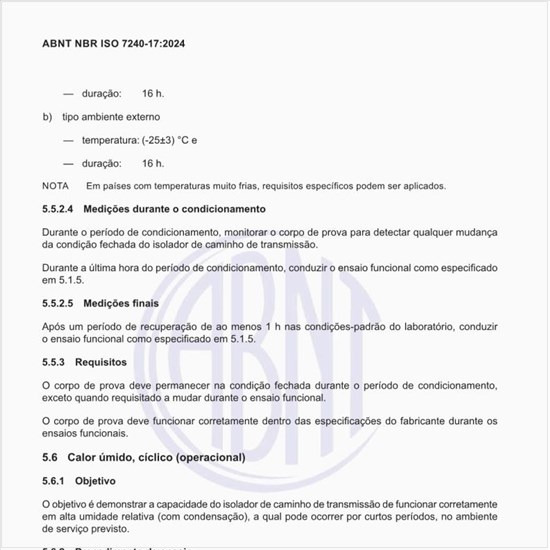 Como proceder no ensaio de calor úmido, cíclico (operacional)?