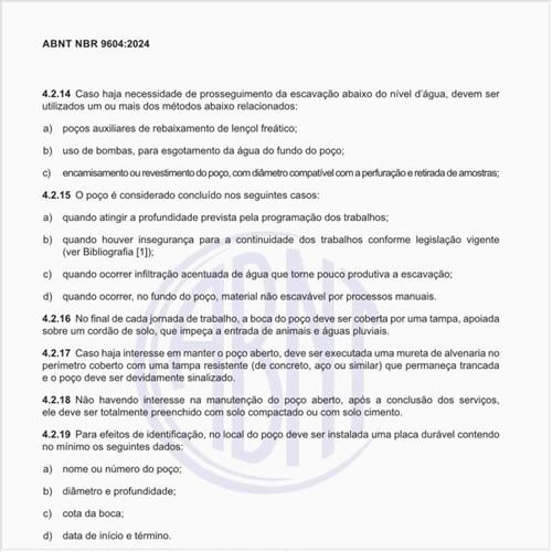 Qual deve ser o procedimento para a escavação da trincheira?