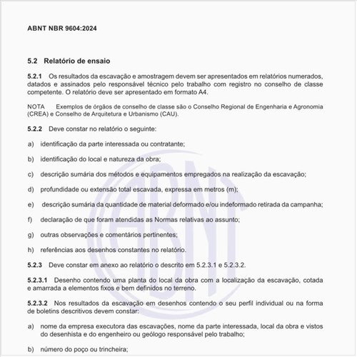 O que deve ser apresentado no relatório de ensaio?