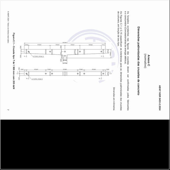Quais são as dimensões padronizadas das cruzetas de concreto?