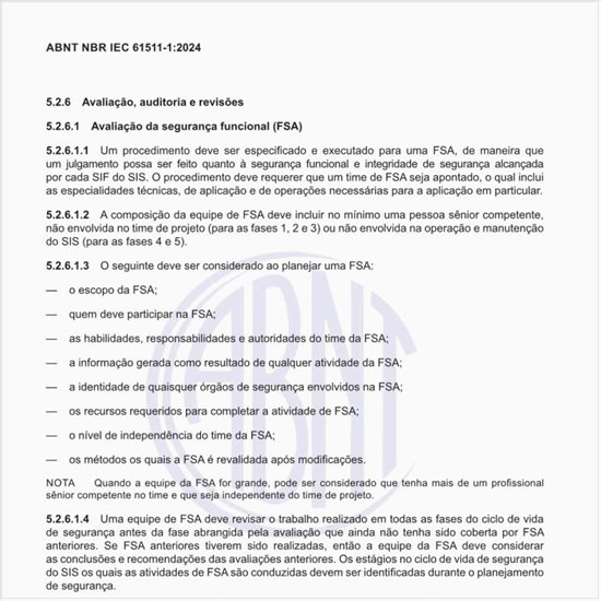 Qual o procedimento para a avaliação da segurança funcional (FSA)?
