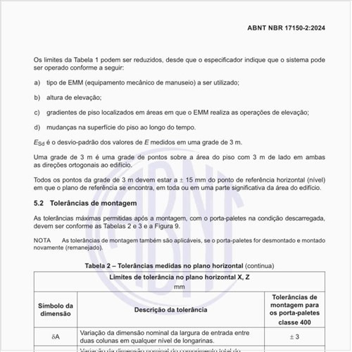 Quais são as tolerâncias medidas no plano horizontal?