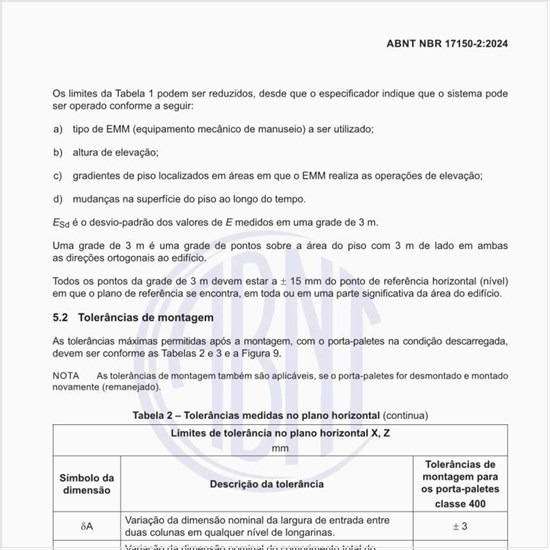 Quais são as tolerâncias medidas no plano horizontal?