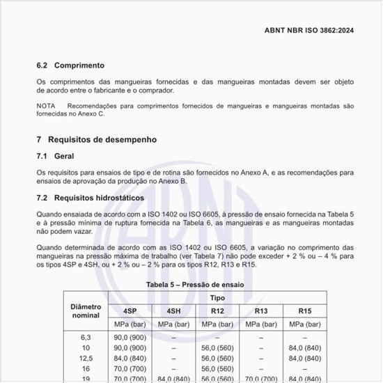 Quais devem ser as pressões de ensaio?