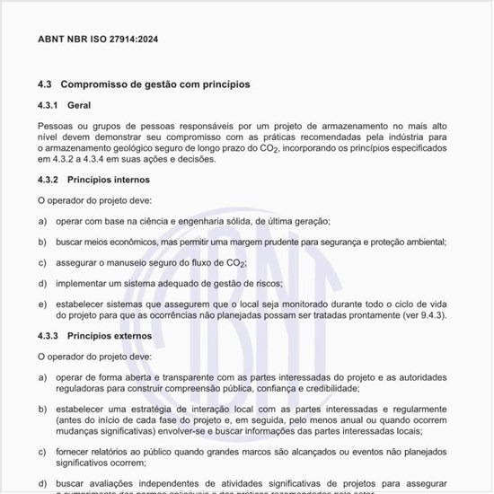 Qual deve ser o compromisso de gestão com os princípios?