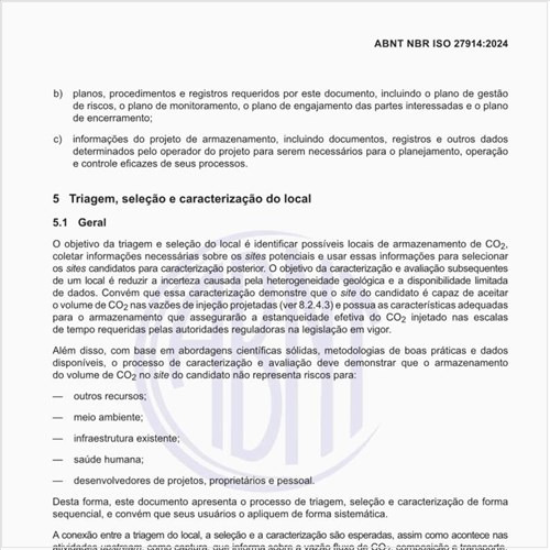 Qual é o objetivo da triagem, seleção e caracterização do local?