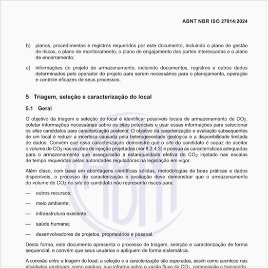 Qual é o objetivo da triagem, seleção e caracterização do local?