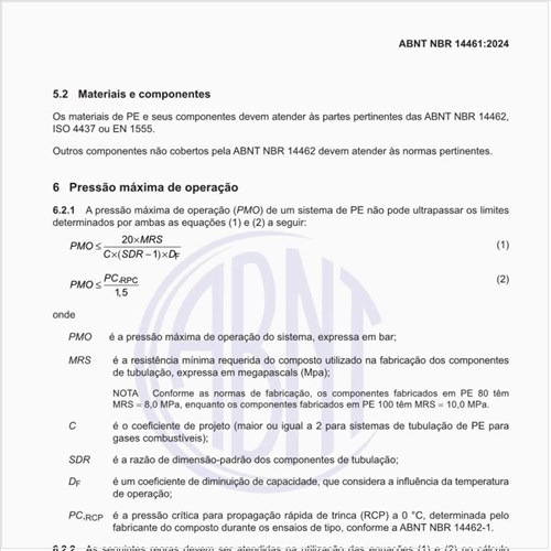 Como se deve calcular a pressão máxima de operação?