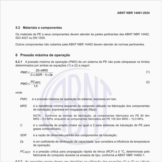 Como se deve calcular a pressão máxima de operação?