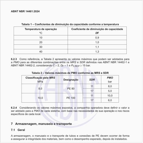 Quais são os coeficientes de diminuição da capacidade conforme a temperatura?