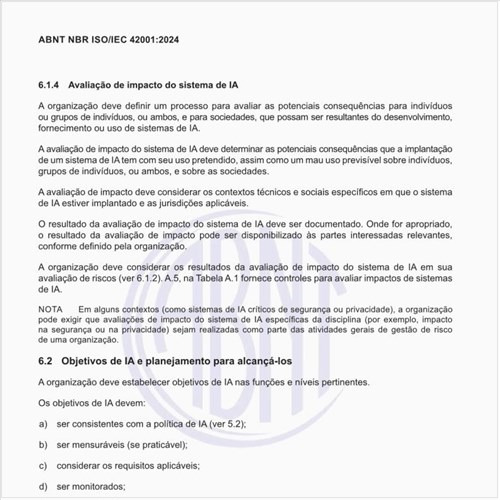 Como se pode definir um processo de avaliação de impacto do sistema de IA?