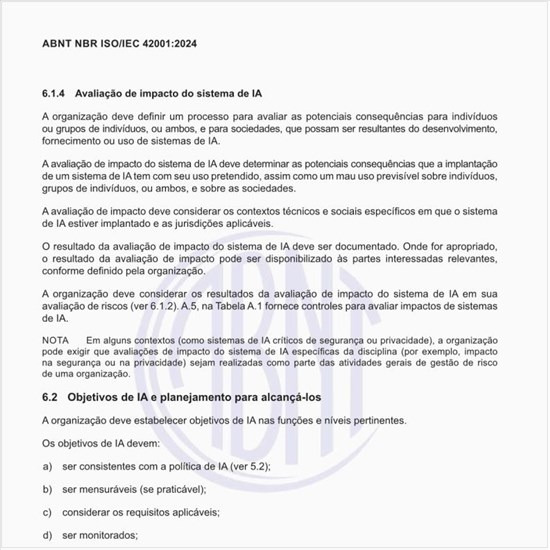 Como se pode definir um processo de avaliação de impacto do sistema de IA?