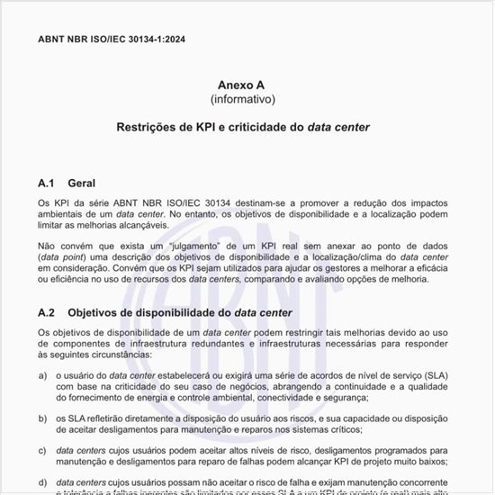 Quais são os objetivos de disponibilidade do data center?