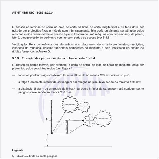 Como fazer a proteção das partes móveis na linha de corte frontal?