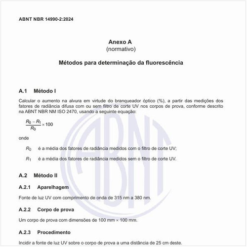 Quais são os métodos para a determinação da fluorescência dos papeis?