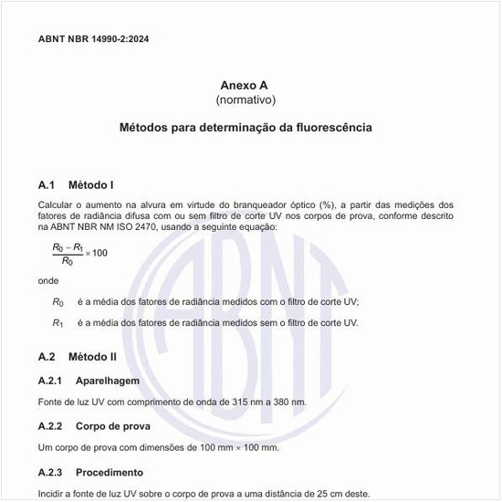 Quais são os métodos para a determinação da fluorescência dos papeis?