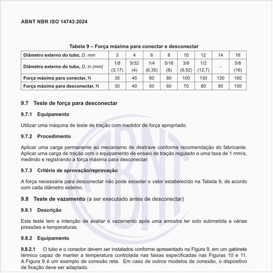 Qual é a intenção do teste de vazamento (a ser executado antes de desconectar)?