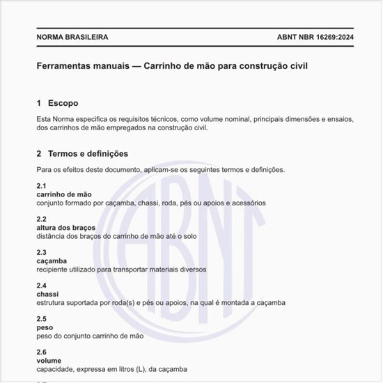 Como podem ser definidos um carrinho de mão e uma caçamba?