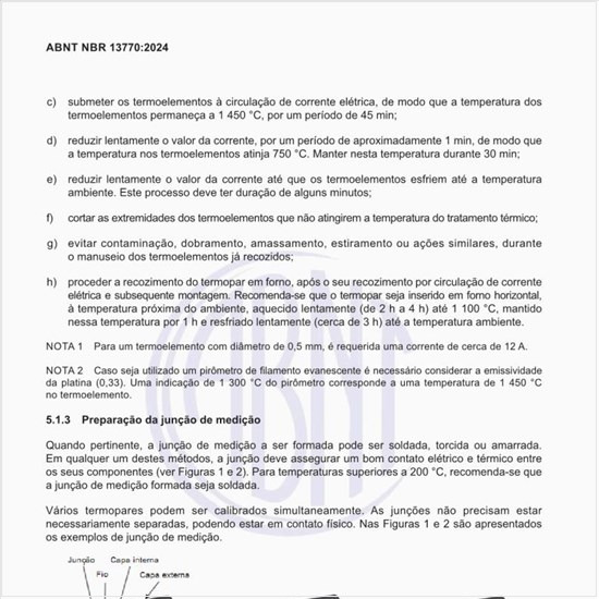 Como deve ser executada a preparação da junção de medição?