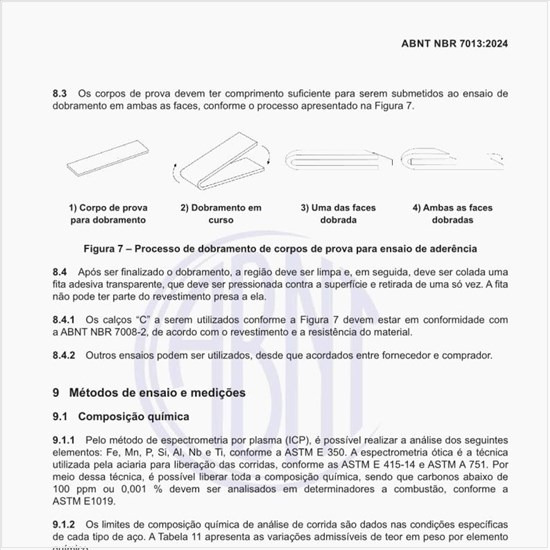 Qual deve ser a variação permissível para análise química do produto?
