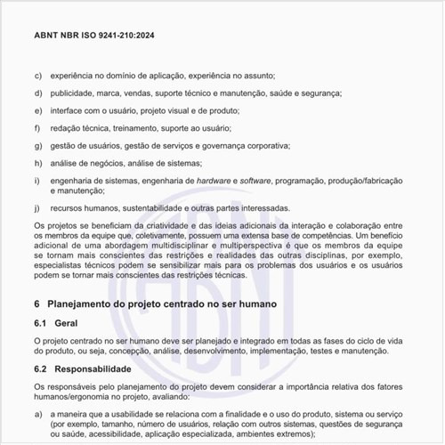 Como deve ser executado o planejamento do projeto centrado no ser humano?