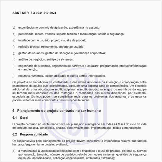 Como deve ser executado o planejamento do projeto centrado no ser humano?