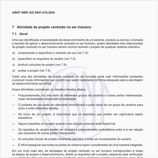 Quais devem ser as atividades do projeto centrado no ser humano?
