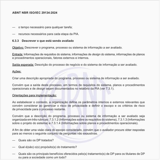 Por que se deve descrever o que está sendo avaliado?