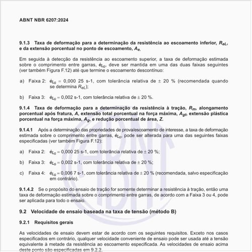 Como deve ser a velocidade de ensaio baseada na taxa de tensão (método B)?