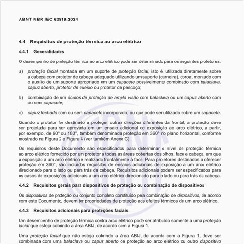 Quais são os requisitos de proteção térmica ao arco elétrico?