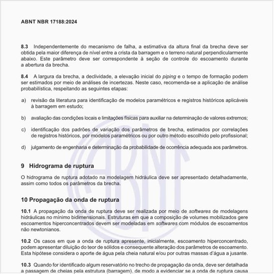 Como deve ser realizada a propagação da onda de ruptura?