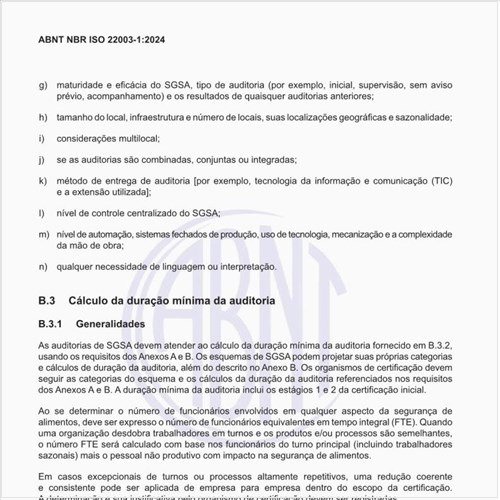 Como deve ser executado o cálculo da duração mínima da auditoria?