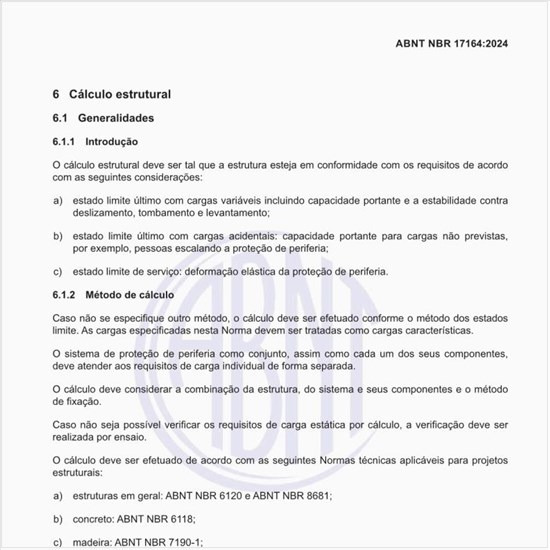 Como deve ser executado o cálculo estrutural?