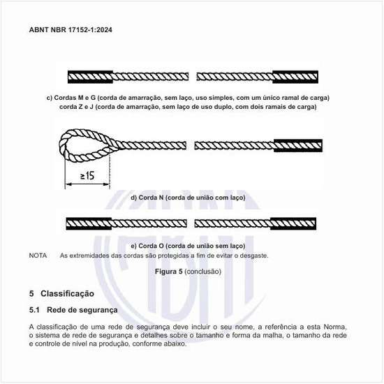 Como deve ser feita a classificação da rede de segurança?