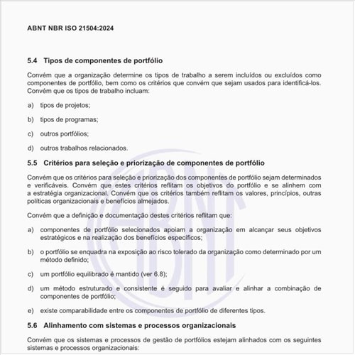Como deve ser feita a avaliação e a seleção dos componentes de portfólio?