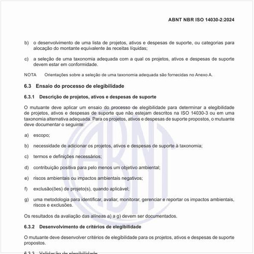 Como deve ser feito o ensaio do processo de elegibilidade?