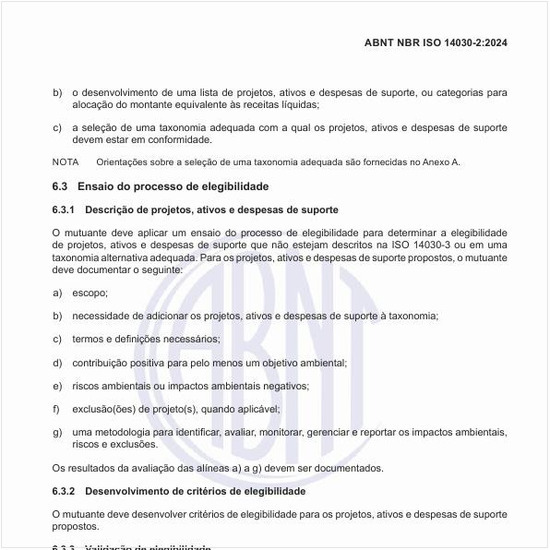 Como deve ser feito o ensaio do processo de elegibilidade?