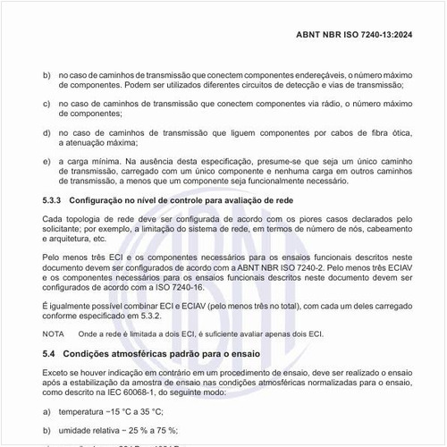 O que implicam as condições atmosféricas padrão para o ensaio?