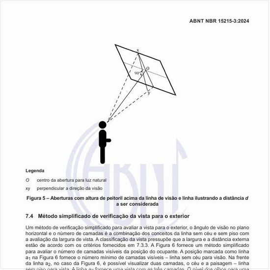 Qual é o método simplificado de verificação da vista para o exterior?