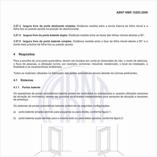 O que é largura livre da porta batente simples?