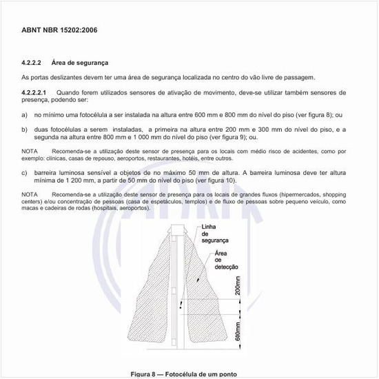 Qual deve ser a área de segurança no fechamento?