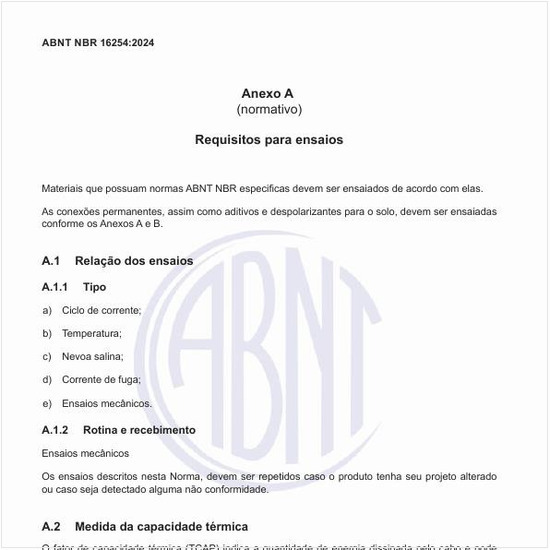 Quais são os requisitos para os ensaios?